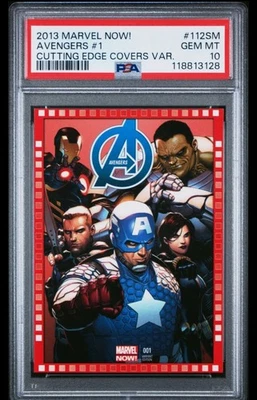2013 UD MARVEL NOW! CUTTING EDGE COVERS VARIANTS #112SM AVENGERS #1 PSA 10 - Image 1 of 2
