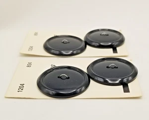 Lansing ~ Botones de abrigo redondos negros de 2 agujeros 1 1/2" 2 en tarjeta NOS (2 tarjetas) #1204 - Imagen 1 de 3