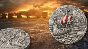 2021 Palau Rites of Passage and Afterlife Vikings 2oz Silber Antik Münze - Bild 1 von 5