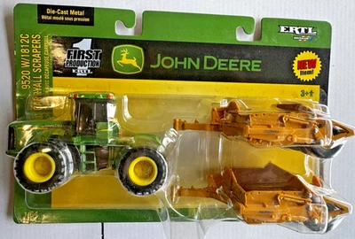 Ertl 1/64 John Deere 9520 4wd Tractor w/ 1812C Carryall Scrapers 1st Production - Image 1 of 4