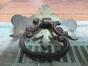 VINTAGE MID CENURY ORNATE BRASS 2" DRAWER PULL  HARDWARE DOOR HANDLES FURNITURE - Picture 1 of 8