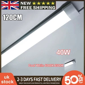 4FT LED Strip Light Batten Tube Light Office Shop Garage Ceiling Lamp Home 6500K - Picture 1 of 12