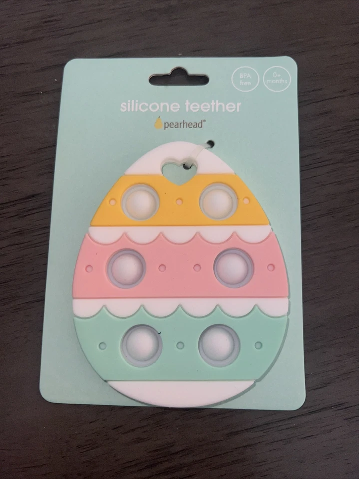 Pearhead Easter Egg Silicone Baby Teether Sensory Popping Baby 0 3 6 9 12 M