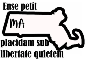 MASSACHUSETTS STATE MOTTO Ense petit placidam sub libertate quietem Decal - Bild 1 von 2