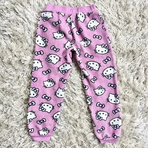 2019 Hello Kitty Pink Fleece Pajama Bottom Pants Girls M - Picture 1 of 8