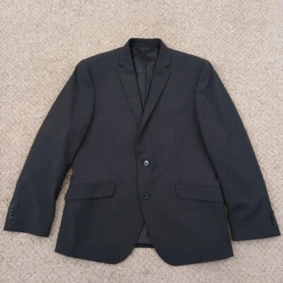 Blazer Kenneth Cole Reaction Para Hombre 40 Corto Gris Micro Cuadros Doble Ventilación Foto 1 de 4