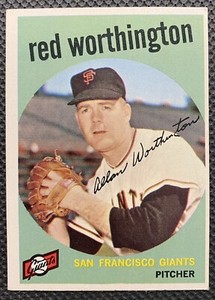 1959 Topps Baseball Red Worthington (GB) #28 ExMT+