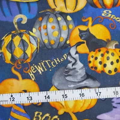 Tela de calabaza gato Halloween FQ HY BTY por yarda Kate Ward Thacker caprichosa Foto 1 de 4