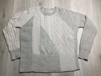 Allsaints Sweater Woman Small Grey Cable Knit Wool Alpaca - Image 1 of 4