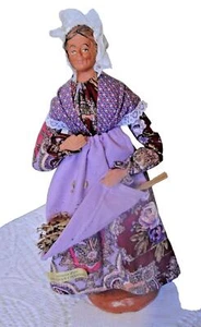 Doll Handmade Santon ancien Provence habillé Femme lavandes J. CHARRIER 28 cm - Picture 1 of 9