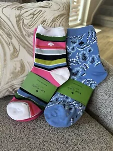 ¡Nuevo! Calcetines cortos Kate Spade New York para mujer, azul rosa KSNY primavera 🌺💚 - Imagen 1 de 7