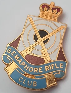 Semaphore Metal & Enamel Vintage Rifle Club Badge. Australia. Very Scarce - Picture 1 of 5