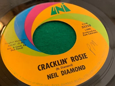 45  Single - Neil Diamond - Cracklin' Rosie / Lordy - UNI 55250 - Image 1 of 4