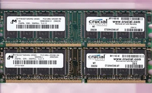 512MB 2x256MB PC-2100 DDR-266 CRUCIAL CT3264Z265.8T MT8VDDT3264AG-265B1 DDR1 Kit - Picture 1 of 2