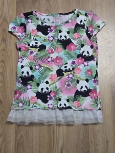 365 Kids Garanimals Girls Panda Shirt Tulle Hem Size 7 - Picture 1 of 6