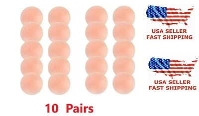 10 Pairs Nippleless Cover Pasties Women Reusable Adhesive Silicone Nipple Round - Image 1 of 4