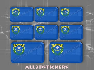 8 x 3D Stickers Resin Domed Flag Nevada - USA Adhesive Decal Vinyl - Picture 1 of 1