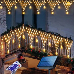 Solar LED Fairy String Net Lights Curtain Mesh Xmas Party Garden Outdoor Decor - Picture 1 of 14