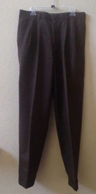AXIST Hombre Vestido Pantalón 34/34, Marrón, Sastre Con Bordes Dobladillo Encuadernado Foto 1 de 4