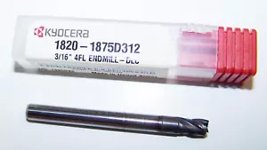 3/16"" (.1875"") MOLINO FINAL DE CARBURO 4 STUB DLC RECUBIERTO KYOCERA 1820-1875D312 - Imagen 1 de 2
