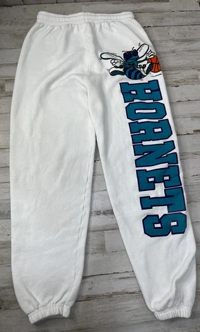 VTG Charlotte Hornets NBA Spellout Athletic Casual Fruit of Loom Sweatpants Sz M Cover