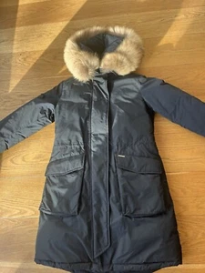 Woolrich Parka Damen dunkelblau Echtfell, Gr. M - Bild 1 von 5