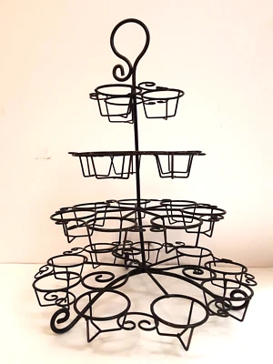 Beautiful Cupcake 4 Tier Stand Dessert Display Wire Holder 24 Cups - Image 1 of 4