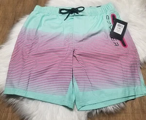 Spyder Swim Suit Trunks Mens Size L Blue Black Pink Zip Pocket - Picture 1 of 11