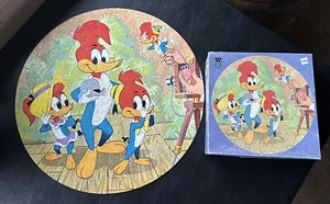 1982 Walter Lantz Woody Woodpecker Round Puzzle Whitman 4426-30 Complete 125 Pcs - Picture 1 of 8