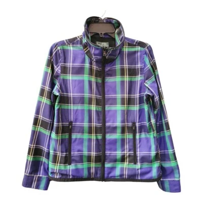 Jaqueta Lauren Ralph Lauren LRL Feminina Roupa Ativa Xadrez Cordão Zíper Tamanho P - Imagem 1 de 4