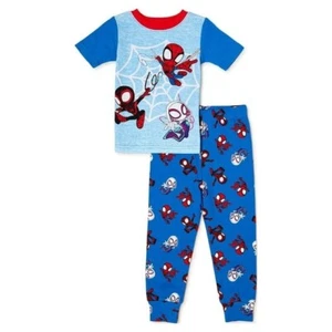 Spiderman Toddler Boys' Snug-Fit 2 Piece Pajama Set, Blue Size 12M - Picture 1 of 4