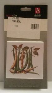Vintage 1996 Green Bean DalTile Ceramic Tile 4" X 4" ceramic PACKAGE OF 2 - NEW