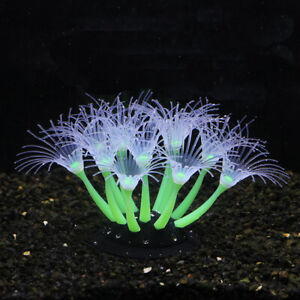 Artificial Decor Silicone Glowing Simulation Coral Plants Fish Tank Ornaments