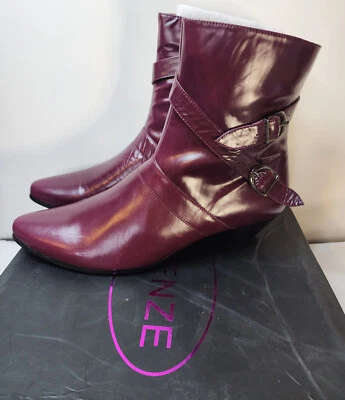 Firenze Women's Leather Burgundy Calf-Height Boots Euro Size 36 US 5 3/4 w/Box — 第 1/4 张图片
