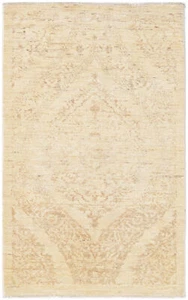 3X5 Hand-Knotted Oushak Carpet Traditional Ivory Fine Wool Accent Rug D51796 - Picture 1 of 11