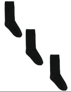 New Jefferies Socks Kids' Cotton Ribbed Uniform School Crew Socks (Pack of 3) - Picture 1 of 1