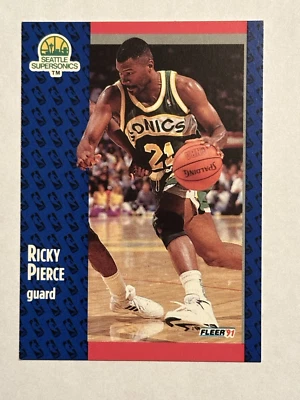 Ricky Pierce (#195) - Seattle Supersonics - 1991 Fleer - Image 1 of 2