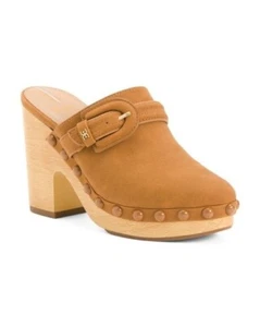Sam Edelman Womens Brown Suede Nyla Slip On Wooden Clog Heels Sz 7 NIB - Picture 1 of 8