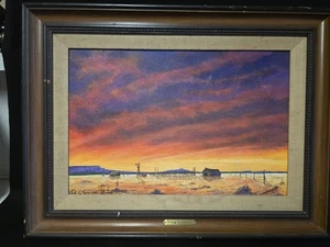 Cherokee Artist E.G. Thompson "Incantesimo della sera" dipinto ad olio originale - Foto 1 di 9