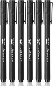 Mr. Pen - Schwarze Filzstifte, feine Spitze Stifte schwarz, 6er Pack, schnell trocknend, kein SME - Bild 1 von 12
