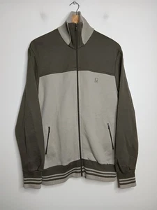 Vintage Track Jacket Mens 52 Beige Khaki Made In Western Germany Wool Blend 80s - Picture 1 of 10