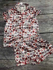 Girls matching heart pajama set Size 12 - Picture 1 of 7