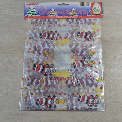 Large Basket Bags Christmas Cellophane Wrap Plastic Bag Baskets gifts 22x25x8 - Image 1 of 4