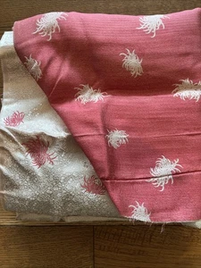 Vintage Mei Wah Hong Kong Chinese Brocade Jacquard Fabric Pink White 28” x 114” - Picture 1 of 9