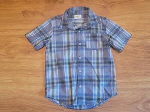 Crazy 8 Blue & Green Short Sleeve Button Down Shirt Boys Size 5-6 - Picture 1 of 2