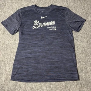 Atlanta Braves Nike MLB Dri Fit Auténtica Camisa Manga Corta Para Hombre Grande Azul - Imagen 1 de 7