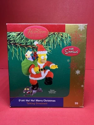 LOS SIMPSONS Homero "D'oh Ho Feliz Navidad" Adorno parlante Tarjetas Carlton Foto 1 de 2