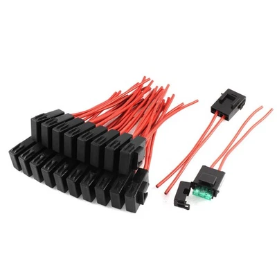 20 Pcs Car Boat AWG Wire 30A Amps 32V Blade Fuse Holder Black Red - Image 1 of 2