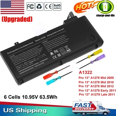 ✅Batería A1322 para Apple Macbook Pro 13 pulgadas A1278 mediados de 2012 2010 2009 principios de 2011 Foto 1 de 4