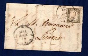 SARDEGNA LETTERA CON 10 PER LIVORNO - Picture 1 of 2
